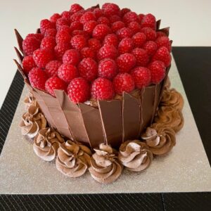 Chocolate, Raspberry Layer Cake with Chocolate Shards