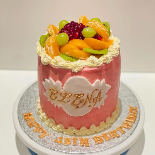 Chocolate Cake with alternative Vanilla Sponge Cake Layers, Buttercream filling and Fresh Fruits Topper