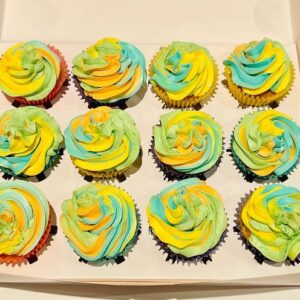 Rainbow Vanilla Cupcakes