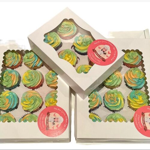 Rainbow Vanilla Cupcakes