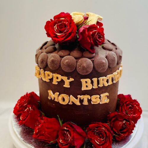 Chocolate Cake decorated with Roses