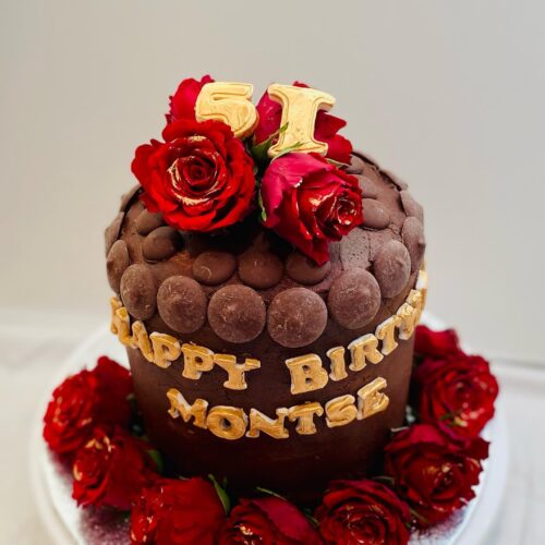 Chocolate Cake decorated with Roses