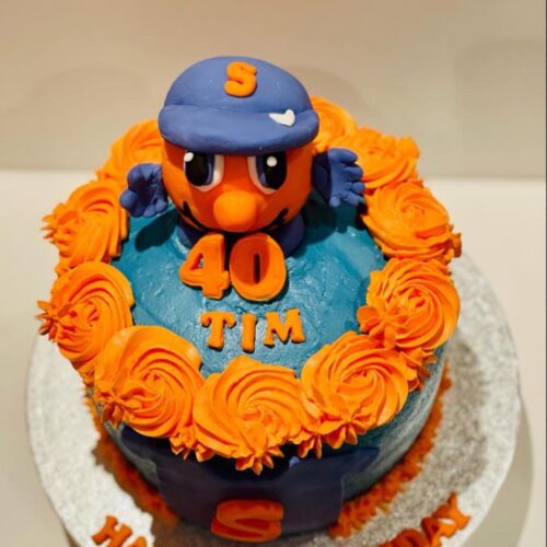 Syracuse University Sports Chocolate Cake with alternative Raspberry Jam and Buttercream layers