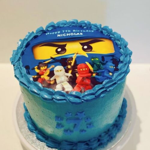 Lego Ninjago Cake filled with Strawberry Jam and Vanilla Buttercream