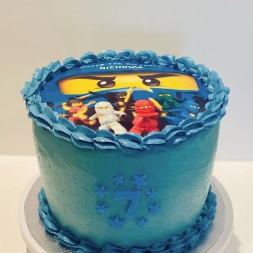 Lego Ninjago Cake filled with Strawberry Jam and Vanilla Buttercream