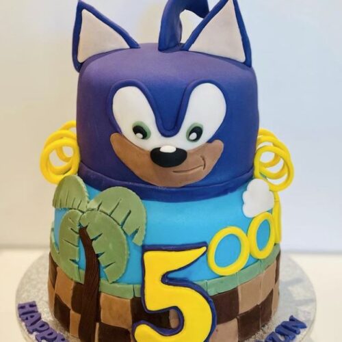 Chocolate and Vanilla Sponge Sonic Birthday Cake