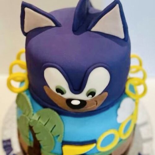 Chocolate and Vanilla Sponge Sonic Birthday Cake