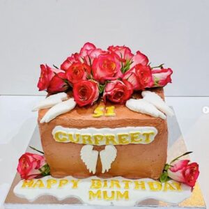 Floral Vanilla Sponge Cake with Raspberry Jam and Buttercream filling