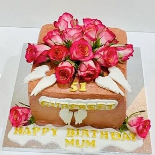 Floral Vanilla Sponge Cake with Raspberry Jam and Buttercream filling