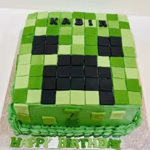Minecraft Theme Chocolate Cake with Buttercream filling
