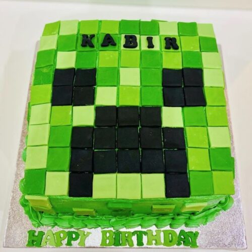 Minecraft Theme Chocolate Cake with Buttercream filling