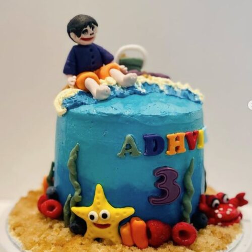 Chocolate Beach Cake with Buttercream Filling