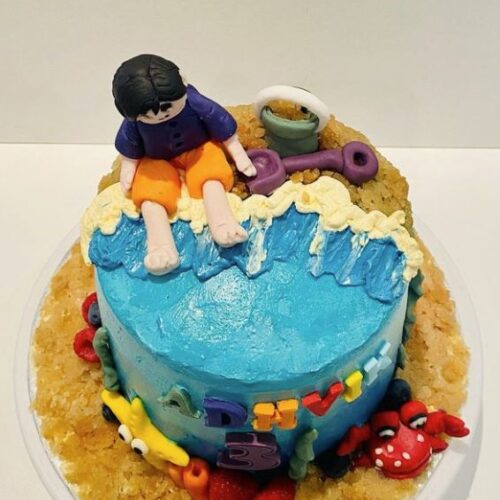 Chocolate Beach Cake with Buttercream Filling